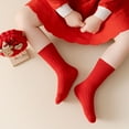 thumbnail image 6 of Toddler Baby Girls Boys Socks Children's Fall Winter Festive Double Pin Red Tube New Year 3 Pairs Socks for Boys Girls Size 3-5T, 6 of 9