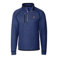 thumbnail image 2 of Men's Cutter & Buck Heather Blue Round Rock Express Mainsail Sweater-Knit Half-Zip Pullover Jacket, 2 of 3