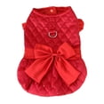 thumbnail image 2 of Tnobhg Pet Dress Autumn Winter D-shaped Ring Quilted Sequins Sweet Large Bowknot Flying Sleeves Two-legged Small Medium Dog Puppy Cat Outfit Clothes Pet Supplies, 2 of 7