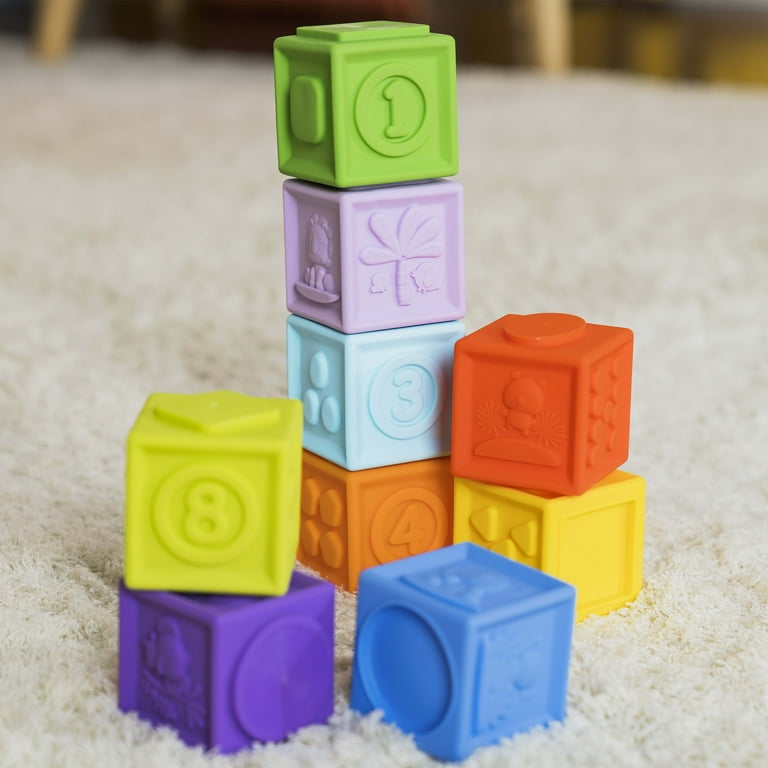 Bright Starts KaledioCubes 9pk Stack Squeeze Blocks Baby Bath