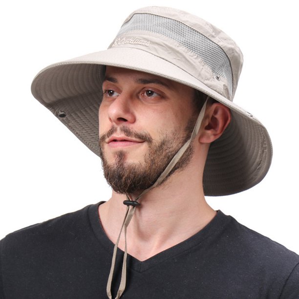 HARGLESMAN Men Sun Hat Sun Protection Wide Brim Bucket Hat Waterproof