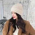 thumbnail image 6 of Knitted Beanies for Women Fisherman Beanie Roll Up Edge Bonnet Skull Cap Warm Bucket Hat Fall Winter Cap Ski Travel, 6 of 7