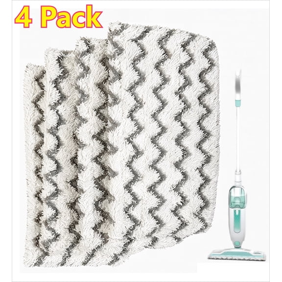 4-Pack Steam Mop Pads for Shark S1000 S1000A S1000C S1000WM S1001C S2001, Washable Reusable, Replacement Steamer Mop Pads for All Hard Floors