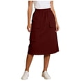 thumbnail image 5 of AUNVITO Women's Utility Midi Skirt with Elastic Waistband and Multiple Pockets Casual Comfort Loose Fit, 5 of 6