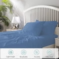 thumbnail image 2 of 800 Thread Count 100% Egyptian Cotton Sheet Set, 4 Pc Set, Sateen Weave,Soft Luxury Bedding, Fits Upto 15" Inch Deep Pocket (Medium Blue Solid, Twin Size), 2 of 7