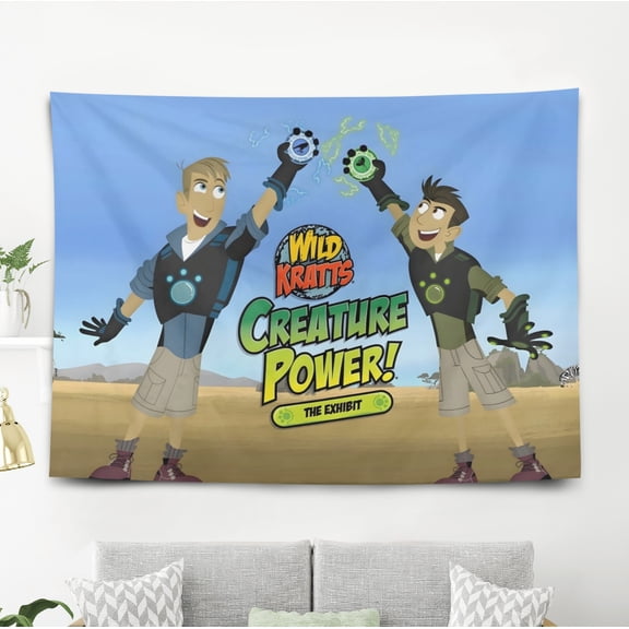 Wild Kratts-Theme Anti-pilling Tapestry Gift Wall Hanging Backdrop for Room Bedroom Girls Fans Background Banner Party Birthday Supplies Decor59"×39"(150cm*100cm)