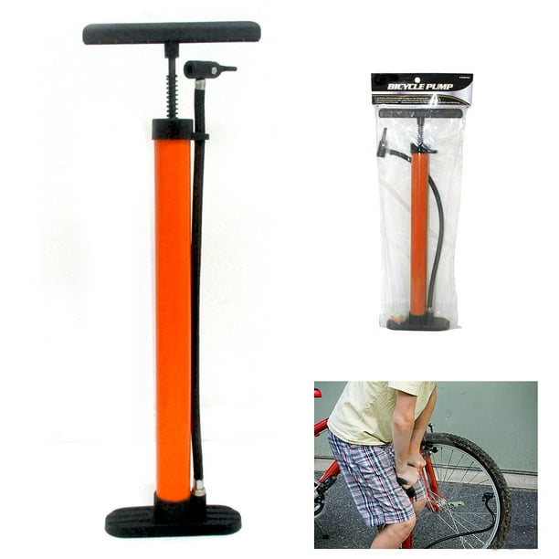 Bicycle Floor Pump Metal Hand Foot Air Bike Tire Shrader Valve 60 PSI