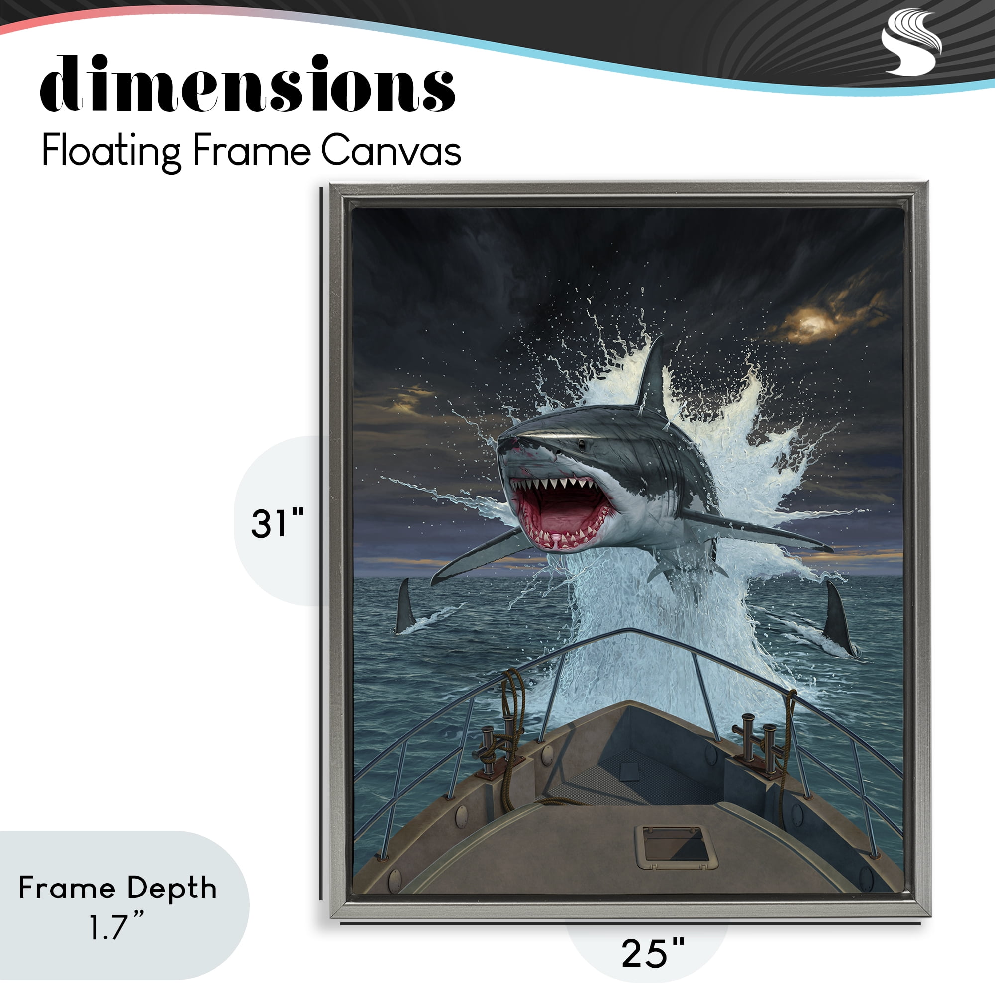 Stupell Industries Fish Out Of Water Gray Framed Floater Canvas Wall Art, design by Vincent Hie