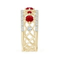 thumbnail image 5 of ANGARA Natural Art Deco Inspired Graduated Ruby and Diamond Ring in 14K Yellow Gold for Women (Size-3.8mm) | July Birthstone, Birthday, Anniversary, Jewelry Gift for Women | Natural Ruby Ring, 5 of 11
