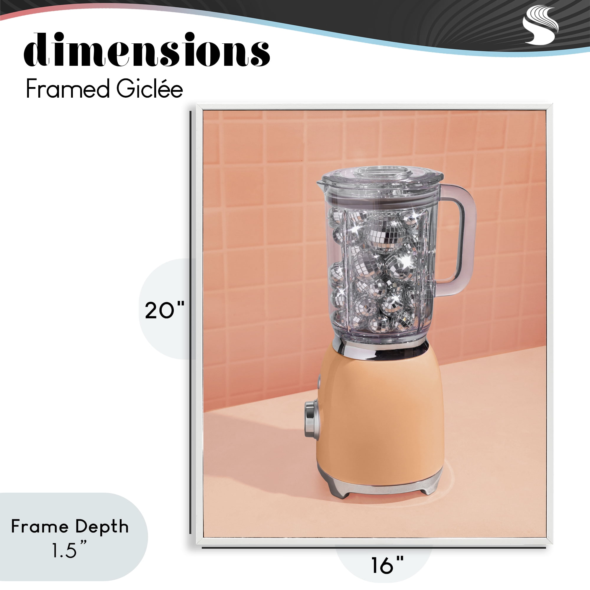 Stupell Industries Disco Drink Blender over Orange White Framed Giclee Art, design by LISH Creative