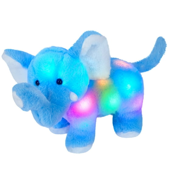 Houwsbaby Blue Glowing Elephant Plush Toy - Cute Night Light Soothing Plush Doll - Creative Decoration For Children's Room - Gift For Boys And Girls On Children's Day, Halloween, Christmas