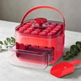 thumbnail image 4 of Easy Press Ice Maker, Ice Mould, Press Ice Trays for Freezing Steps with Bin and Scoop | Portable with Handle, Easy Release without Cool Cube Maker for Cocktail, Whisky(Red), 4 of 4