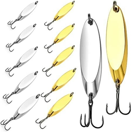 30 Pieces Fishing Spoons 5 Sizes Treble Hooks Fishing Spoons Lures Spoon Lures for Huge Distance Cast Saltwater Freshwater Fishing in 3/4 oz 1/2 oz 3/8 oz 1/4 oz 1/5 oz$$Sport & Recreation Other