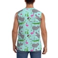 thumbnail image 4 of Lsque Hippo With Flamingos And Crocodiles Print Men's Cotton Blend Sleeveless Muscle Shirts (S-3XL)- Moisture Wicking, Odor Protection, UPF 30+,XX-Large, 4 of 8