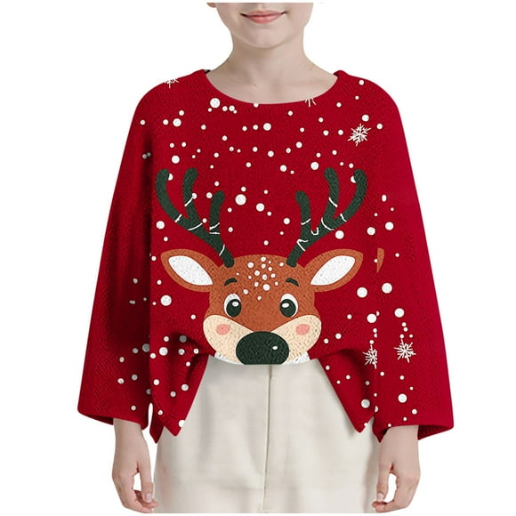 Birdeem Children's Christmas Top, Long Sleeve, Printing, Round Neck, Short, Fashion, Loose, Funny Christmas Shirts, Boys Christmas Shirt