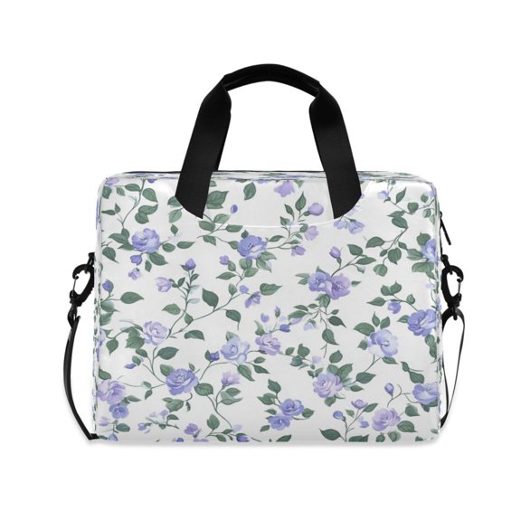 16inch Laptop Briefcase, Business Laptop Bag with Detachable Strap & Padded Compartment, Water-Resistant Polyester,Floral