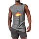 thumbnail image 2 of Camiseta sin mangas de cuello redondo para hombre, informal, a la moda, con estampado, deportiva, de poliéster, 2 of 5