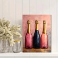 thumbnail image 2 of Pink Blue Champagne Bottle Canvas Print, Cute Bar Cart Art, Trendy Kitchen & Party Decor, 2 of 8