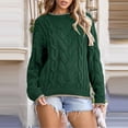 thumbnail image 6 of WTOBBY Women's Loose Winter Knitted Fashion Casual Pullover Sweater, Cozy Long Sleeve Top for Fall and Winter, Comfortable and Stylish Everyday Outfit,Dark Green L, 6 of 6