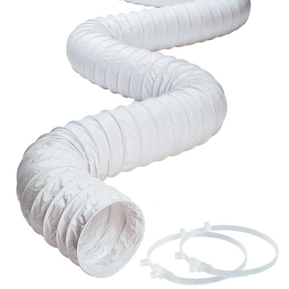 DeflectO 8 ft. L x 4 in. Dia. White Vinyl Dryer and Vent Hose