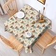 thumbnail image 2 of Beige Highland Cow Flower Pajama Pattern Square Tablecloth,Waterproof Square Table Cover,Wipeable Spillproof Washable Table Cover for Home Kitchen Party Decor 60"x60"(152x152cm), 2 of 6