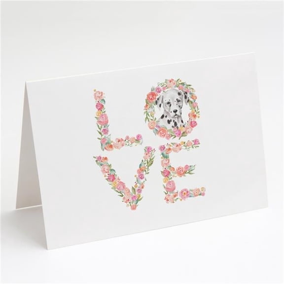 Dalmatian #1 LOVE Greeting Cards and Envelopes Pack of 8 7 in x 5 in