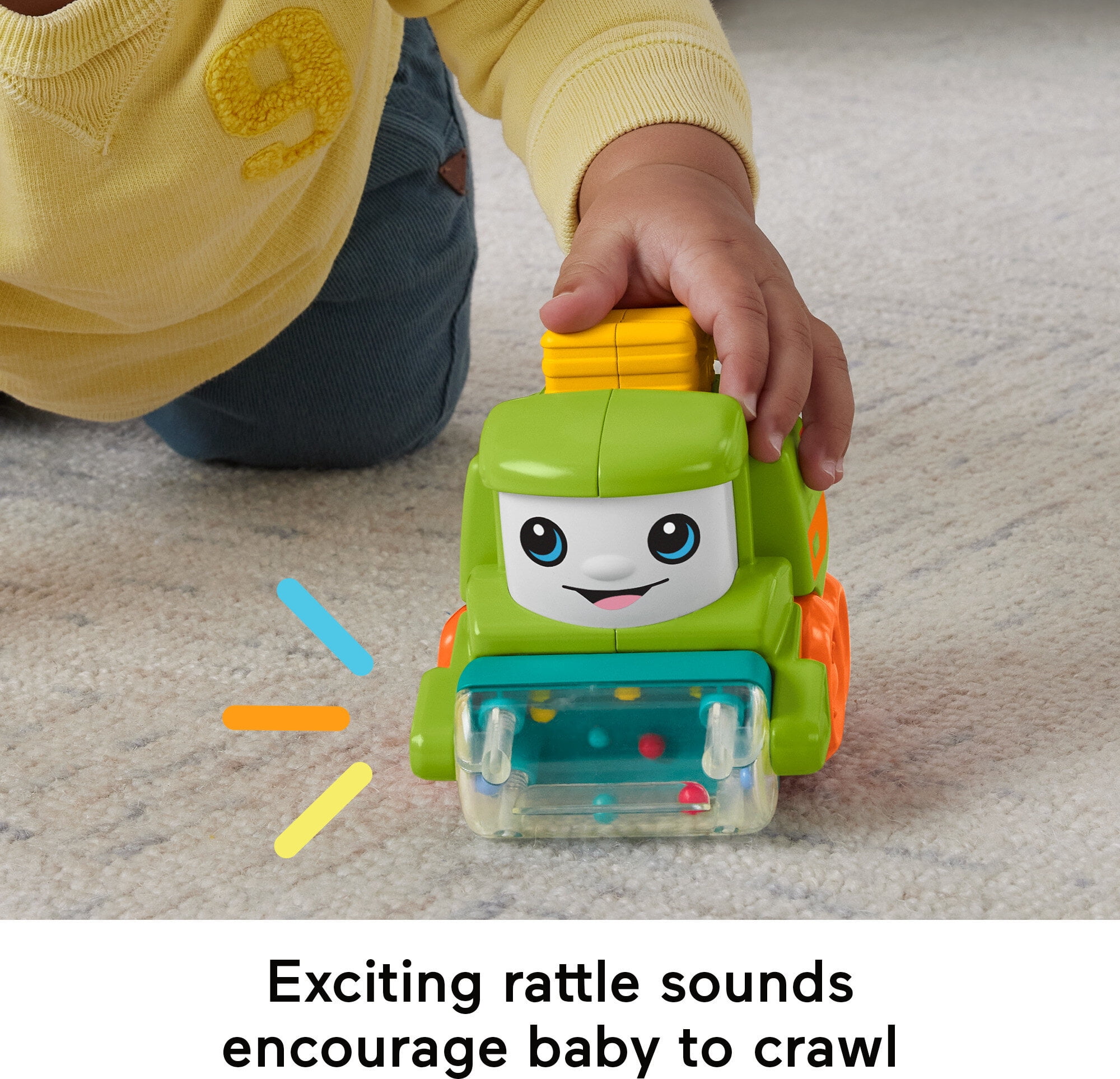 Fisher-Price Rollin’ Tractor Push-Along Toy Vehicle for Infants with Fine Motor Activities