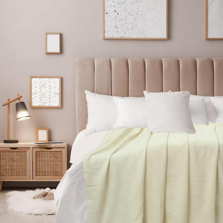 Oakias 100 Cotton Blanket King Ivory 350 GSM 90 x 108 Inches Soft Thermal Blanket King Size Throw Blanket Lightweight Breathable Durable Summer Blanket for Bed Couches Living room Walmart