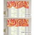 thumbnail image 4 of Tie Up Valance Curtain for Kitchen,Abstract Wavy Swirl Rod Pocket Short Curtains Adjustable Tie-Up Shade Valances,Modern Orange Pink Stripe Window Treatment for Bathroom Living Room Bedroom, 4 of 8