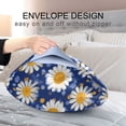 thumbnail image 4 of Yayeee Pillowcase Standard Size Set of 2 Satin Wrinkle Resistant Envelope Pillow Case, Elegant Daisy Pattern, 4 of 8