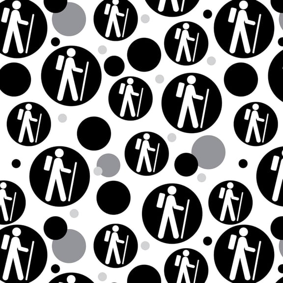 Hiking Symbol Premium Gift Wrap Wrapping Paper Roll Pattern