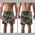 thumbnail image 3 of luoweisi Men's Beach Shorts Quick Dry Swim Trunks with Mesh Lining Motorcycle S, 3 of 5