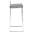 thumbnail image 3 of Fuji Contemporary Stackable Barstool in Stainless Steel with Grey Faux Leather Cushion by LumiSource - Set of 2, 3 of 7