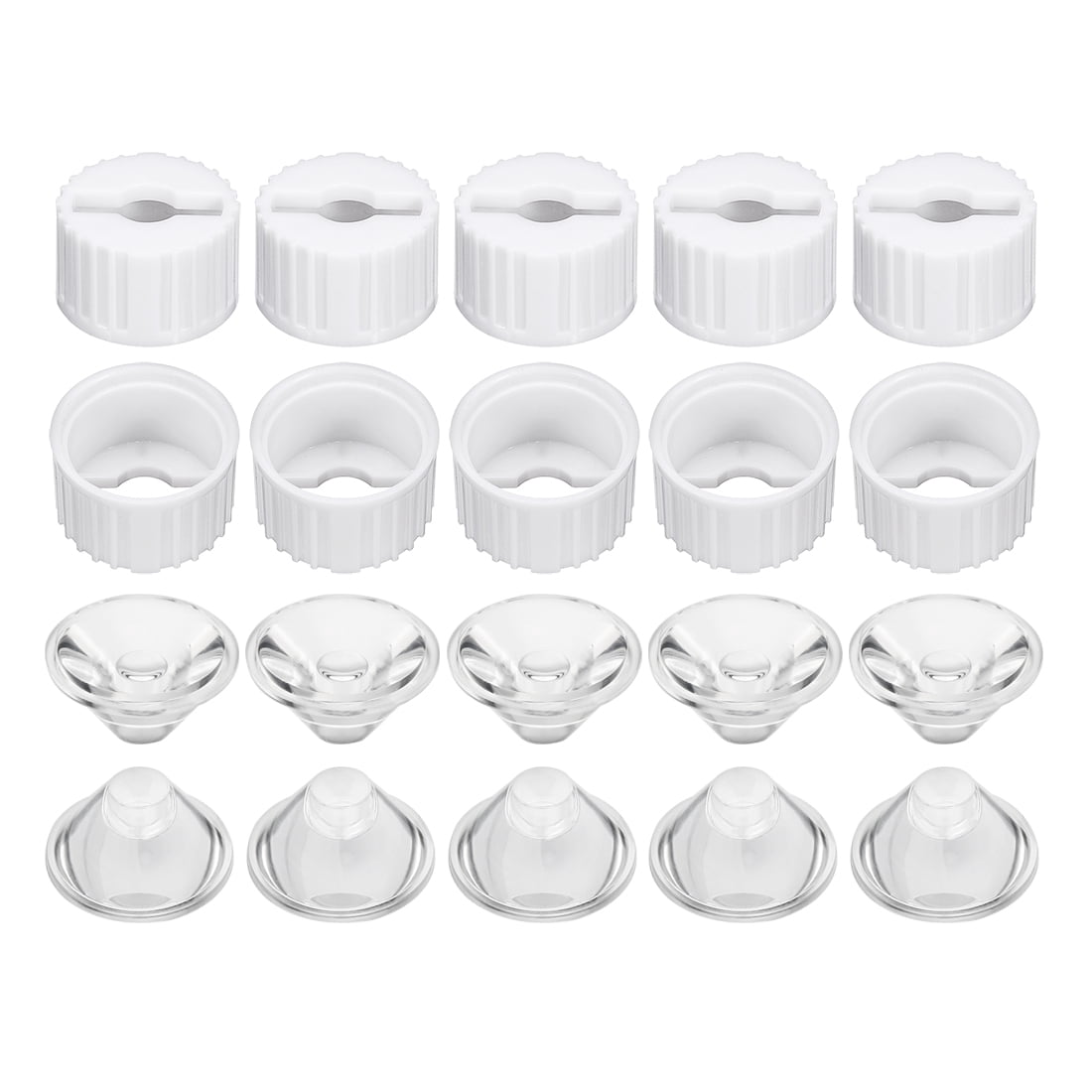 Lot De 10 Lentilles LED 20mm 60 Degrés Avec Supports Noirs - Pour LED Haute Puissance 1W/3W