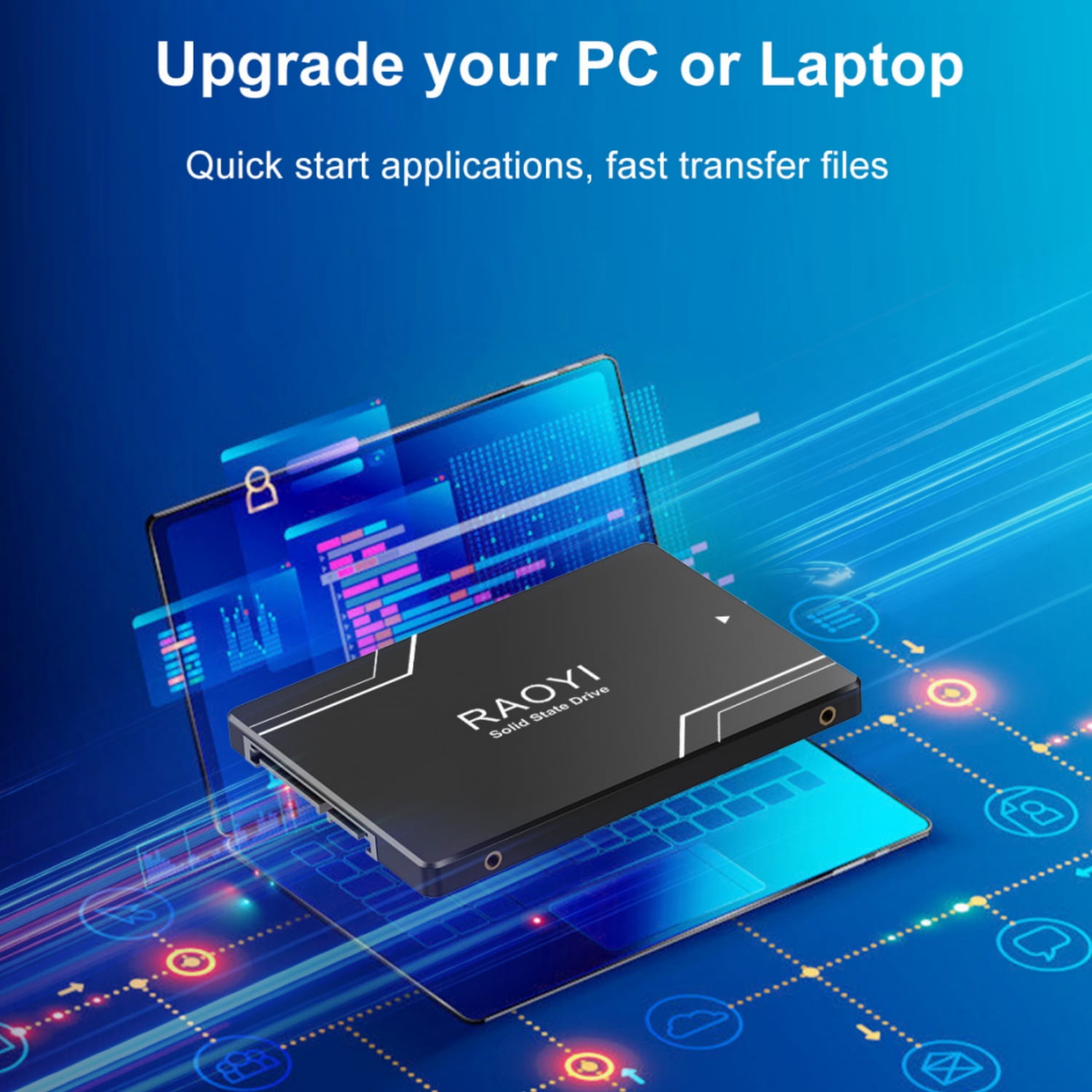 RAOYI 1000GB SATA III SSD 2.5" Internal Hard Drives,Up to 550MB/s,with 3D NAND, for Laptop & Desktop PC Upgrade