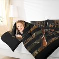 thumbnail image 4 of Feelyou Camouflage US Flag Bedding Comforter Set for Child, Hunting Animal Wildlife Twin Comforter Sets, Initial R Letter Reversible Bedding Set, Luxury Bedroom Decor, 2-Piece, 4 of 8