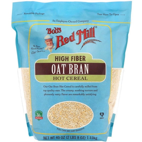 Bob's Red Mill Oat Bran High Fiber Hot Cereal 40 oz Pack of 4