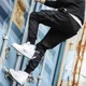 thumbnail image 4 of Pantalones de chándal de invierno para hombre, pantalones cargo para hombre, color blanco, forro polar, talla grande, nuevos, holgados, baratos, de licra, estilo Harajuku, holgados, 4 of 5
