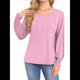 thumbnail image 2 of Camisas de Larga para Mujer, Blusas Plisadas Informales de Negocios con Puños Fruncidos. Rosa M, 2 of 8