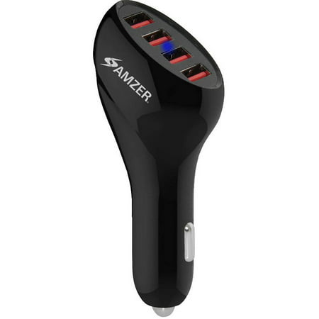 Amzer 10-Amp/50-Watt 4-Port USB Car Charger with Intelligent Rapid Charge