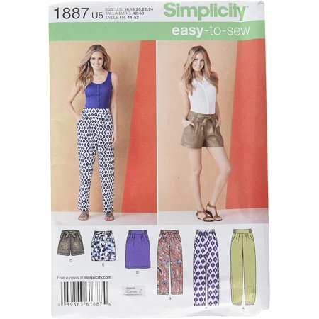Simplicity Easy to Sew Women's Pants, Shorts, and Skirt Sewing Patterns by Karen Z, Sizes 16-24