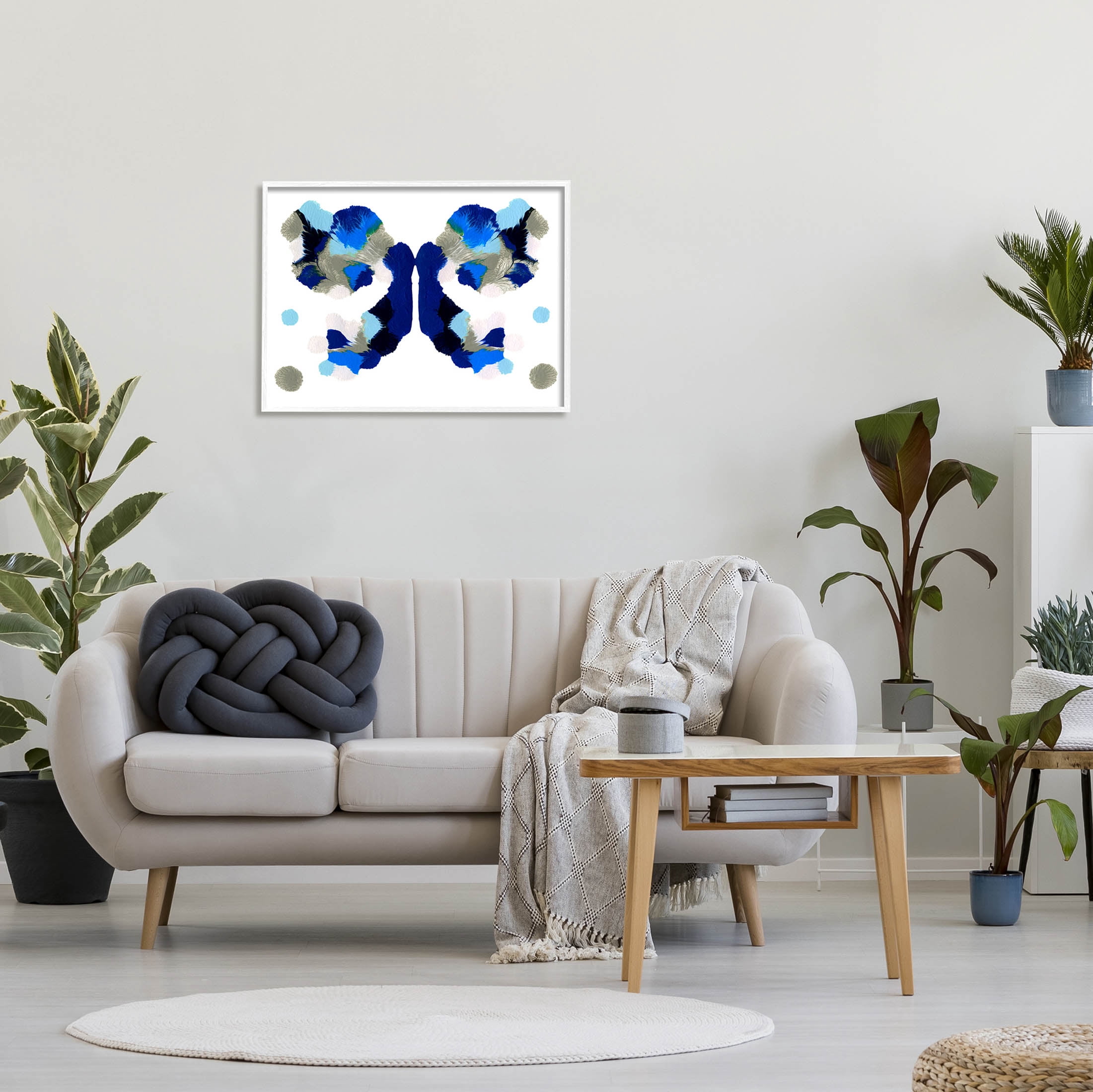Stupell Industries Abstract Ink Blot Shapes Graphic Art White Framed Art Print Wall Art, Design by Emma Caroline