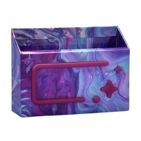 More Than Magic Locker Pencil Cup with LED Light 4"Hx1.61"Wx5.5"D Purple Marble