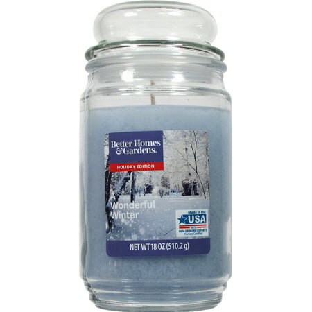 Better Homes & Gardens 18oz A Wonderful Winter jar candle with bubble (Best Winter Candle Scents)