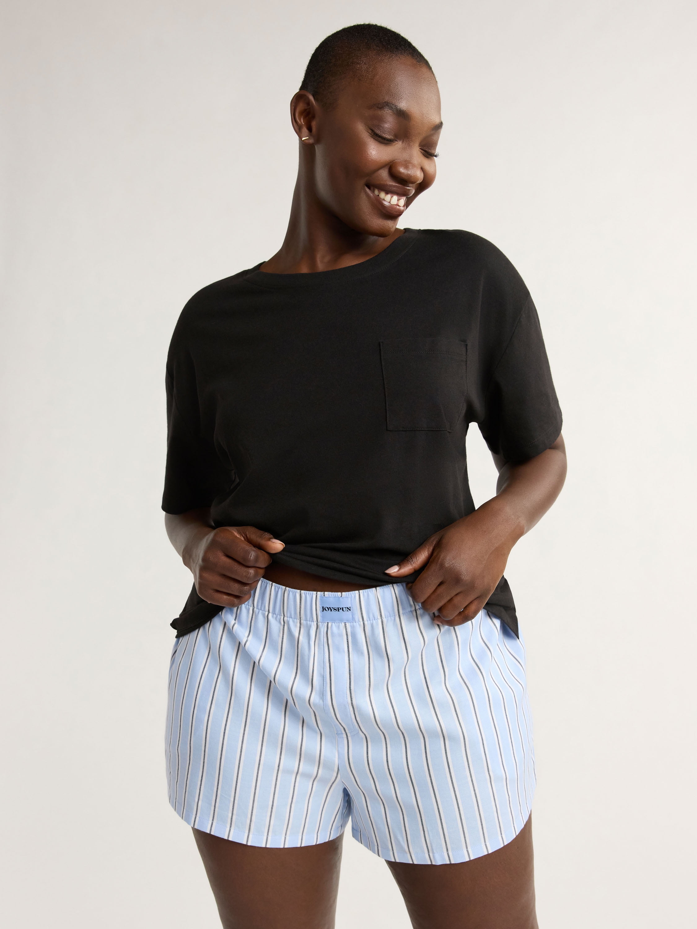 Joyspun Women's Woven Pajama Boxer Shorts, 3'' Inseam, Sizes XS-3X