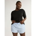 thumbnail image 4 of Joyspun Women's Woven Pajama Boxer Shorts, 3'' Inseam, Sizes XS-3X, 4 of 6