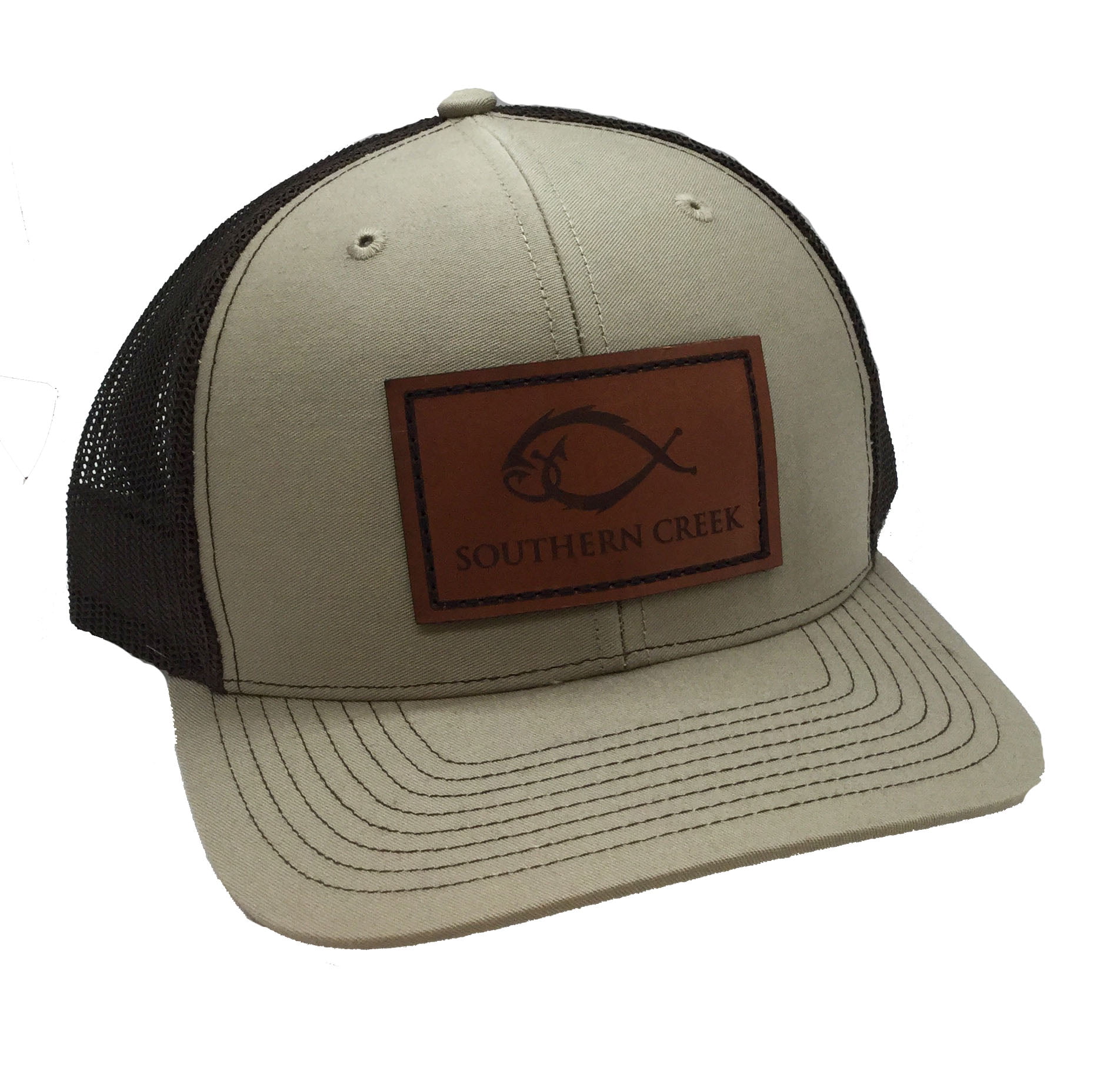 Adjustable Trucker Hat, Khaki/Coffee 
