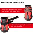 thumbnail image 3 of Covertsafe& Botas Para Perros Antideslizantes, Impermeables, Zapatos Para Perros Al Aire Libre, Para Perros Medianos A Grandes, 4 Piezas Con Suela Resistente, Negro-Rojo, 3 of 5