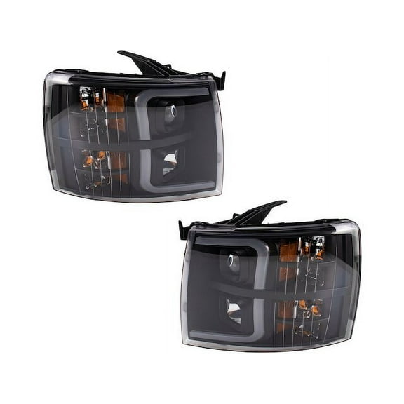 Headlight Set 2 Piece - Compatible with 2007 - 2013 Chevy Silverado 1500 2008 2009 2010 2011 2012