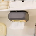 thumbnail image 4 of Wall Mount Silicone Tissue Holder - Space Saving Rectangle Paper Container for Bedroom, Kitchen and Vehicle Interior Organization - Grey, 4 of 4